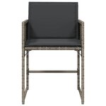 vidaXL Chaises de jardin avec coussins lot de 4 gris résine tressée