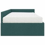vidaXL Cadre de lit d'angle avec matelas Autre 2 Pièces Vert tissu