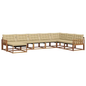 vidaXL Ensemble de canapés d'extérieur 8 Pièces Naturel et Beige