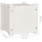 Vidaxl jardinières 2 pièces blanc 31x31x31 cm bois de pin massif