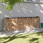 vidaXL Porte-bûches Gris clair 300 x 45 x 100 cm Acier galvanisé