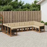 vidaXL Ensemble de canapés d'extérieur 10 Pièces Naturel et Beige