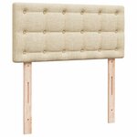 vidaXL Sommier à lattes de lit avec matelas Crème 90x200 cm Tissu