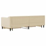 vidaXL Lit de jour avec gigogne et tiroirs crème 80x200 cm tissu