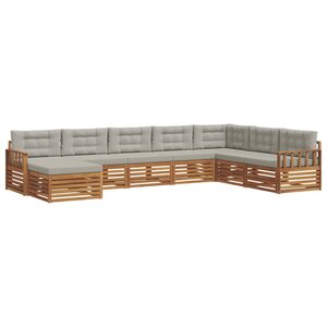 vidaXL Ensemble de canapés d'extérieur 8 Pièces Gris Naturel et Clair