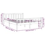 vidaXL Cadre de lit bois massif 150x200 cm très grand