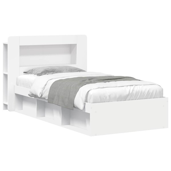 vidaXL Cadre de lit avec rangement avec tête de lit Blanc 100 x 200 cm