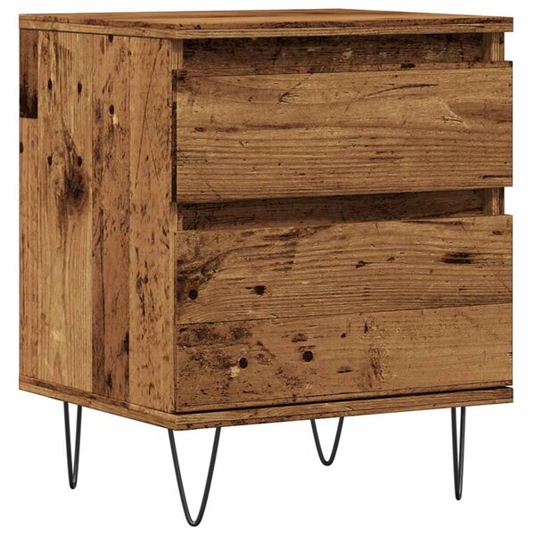 vidaXL Table de chevet vieux bois 40x35x50 cm bois d’ingénierie