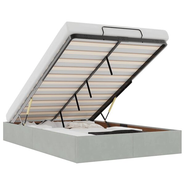 vidaXL Cadre de lit ottoman sans matelas gris clair 120x190 cm velours