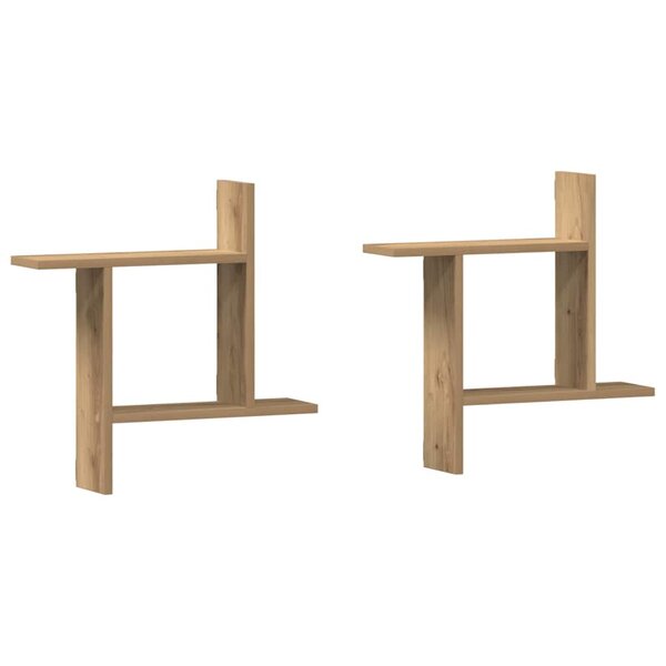 vidaXL Étagères murales 2 Pièces chêne artisanal bois d'ingénierie