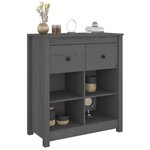 vidaXL Buffet Gris 70x35x80 cm Bois massif de pin