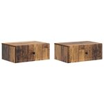 vidaXL Cabinet de chevet 2 Pièces Bois ancien 49 x 34 5 x 20 cm