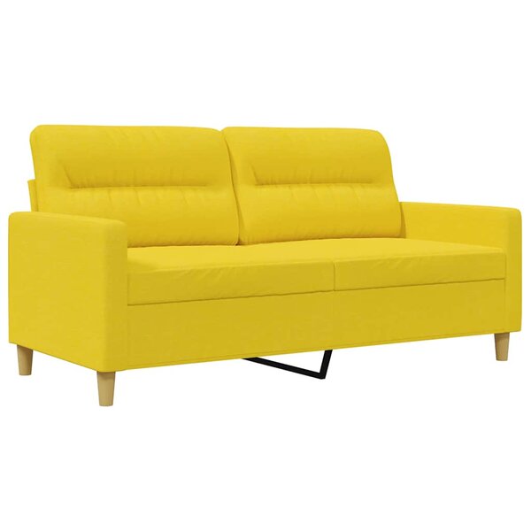 vidaXL Canapé à 2 places Jaune clair 140 cm Tissu