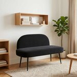 vidaXL Banc rembourré avec dossier Noir 110 x 60 x 76 cm Velours