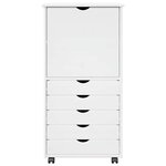 vidaXL Cabinet roulant Blanc 53 x 39 x 103 cm Bois de Pin Massif