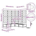 vidaXL Pots de jardin Gris clair 120 x 120 x 126 cm Acier
