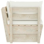 vidaXL Canapé d'angle palette de jardin avec coussins Épicéa imprégné