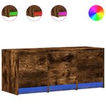 vidaXL Meuble TV avec LED chêne fumé 97x34x40 cm bois d'ingénierie