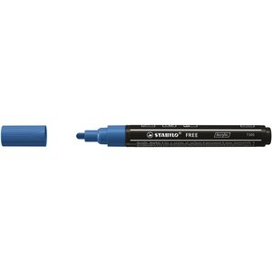 Marqueur pointe moyenne FREE acrylic T300 bleu foncé STABILO