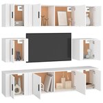 vidaXL Ensemble de meubles TV 8 Pièces Blanc Bois d'ingénierie