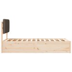 vidaXL Cadre de lit avec tête de lit rembourrée Taupe 90 x 190 cm