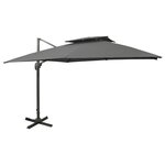 vidaXL Parasol déporté avec double toit 300x300 cm anthracite