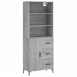 vidaXL Buffet haut Sonoma gris 69 5x34x180 cm Bois d'ingénierie