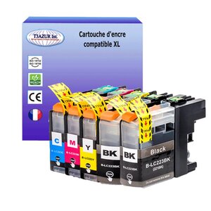 T3AZUR Lot de 5 Cartouches compatibles avec Brother LC223 XL pour Brother MFC-J4420DW MFC-J4425DW MFC-J4620DW MFC-J4625DW