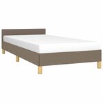 vidaXL Cadre de lit avec tête de lit sans matelas taupe 90x200cm tissu