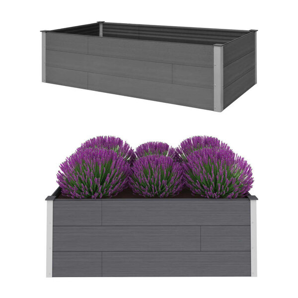vidaXL Lit surélevé de jardin Gris 200x100x54 cm WPC