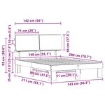 vidaXL Cadre de lit avec tête de lit rembourrée Noir 140 x 200 cm