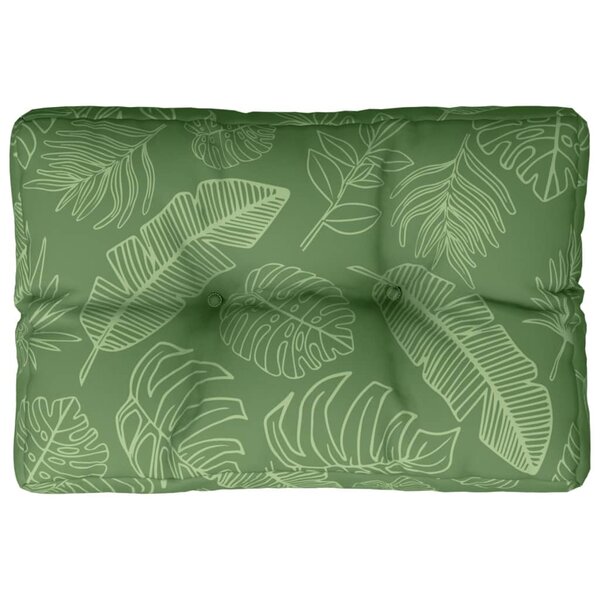 vidaXL Coussin de palette motif de feuilles 50x40x12 cm tissu