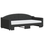 vidaXL Lit de jour avec gigogne et matelas noir 90x190 cm tissu