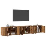 vidaXL Ensemble de meuble TV mural 3 Pièces Bois Ancien 80 x 34 5 x 40 cm