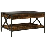 vidaXL Table basse avec LED Infinity chêne fumé 70x50x38 cm