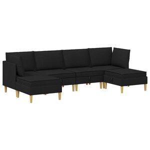 vidaXL Canapé modulaire avec rangement 6 Pièces Noir Tissu