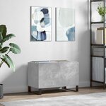 vidaXL Armoire à disques gris béton 74 5x38x48 cm bois d'ingénierie