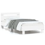 vidaXL Cadre de lit avec tête de lit et lumières LED blanc 75x190 cm