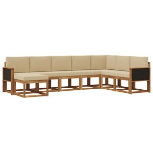 vidaXL Ensemble de canapés d'extérieur 8 Pièces Naturel et Beige