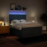 vidaXL Sommier à lattes de lit avec matelas Bleu 140x200 cm Tissu