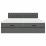 VidaXL Cadre de lit ottoman avec matelas gris foncé 180x200cm tissu