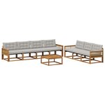 vidaXL Ensemble de canapés d'extérieur 8 Pièces Naturel et gris clair