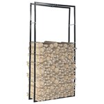 vidaXL Portant de bois de chauffage Noir 100x25x200 cm Acier
