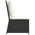 vidaXL Canapé inclinable de jardin avec coussins noir résine tressée
