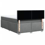 vidaXL Sommier à lattes de lit avec matelas Gris foncé 140x200cm Tissu