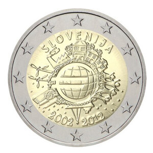 2 euros commémorative Slovénie 2012 - 10 ans de l'Euro.