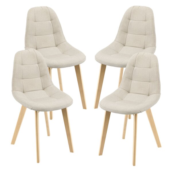 Lot de 4 chaises de salle à manger 86 x 53 x 47 cm beige 03_0006768
