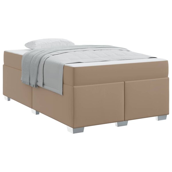 vidaXL Cadre de lit avec matelas Cappuccino 120 x 190 cm tissu