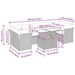 vidaXL Salon de jardin 8 Pièces avec coussins gris résine tressée
