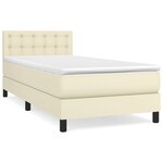 vidaXL Sommier à lattes de lit avec matelas Crème 100x200cm Similicuir